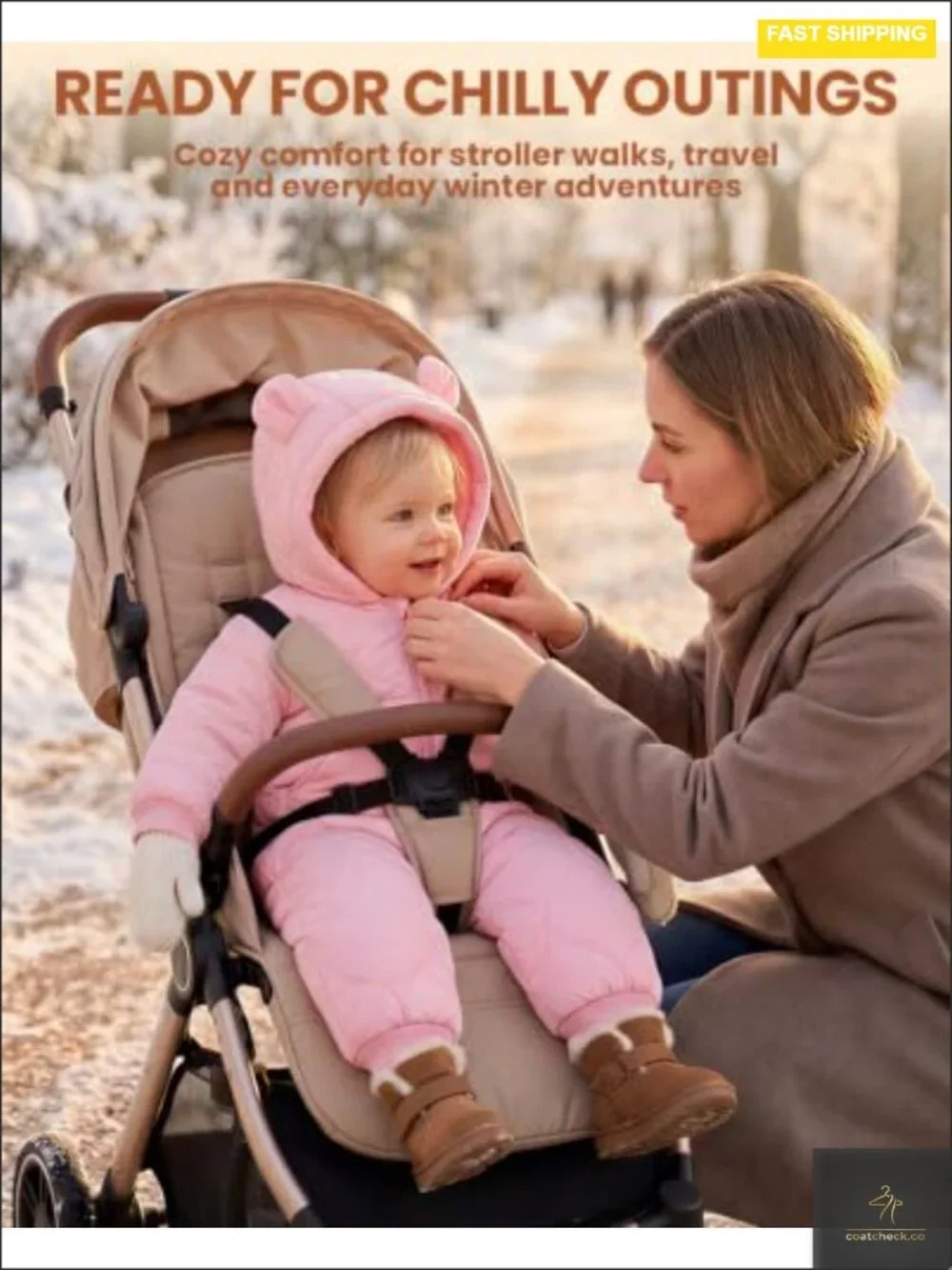 Baby Snowsuit Winter Romper Hooded Jumpsuit Thick Windproof Waterproof Sherpa